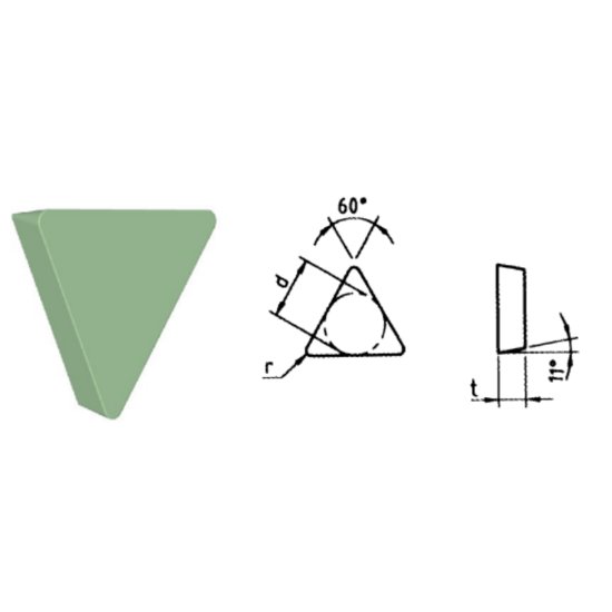 Picture of TPGN431 CC-514 Romay TPGN220404 CC-514 Triangle Positive Silicon Nitride 0.0160 0.41mm Radius Finishing